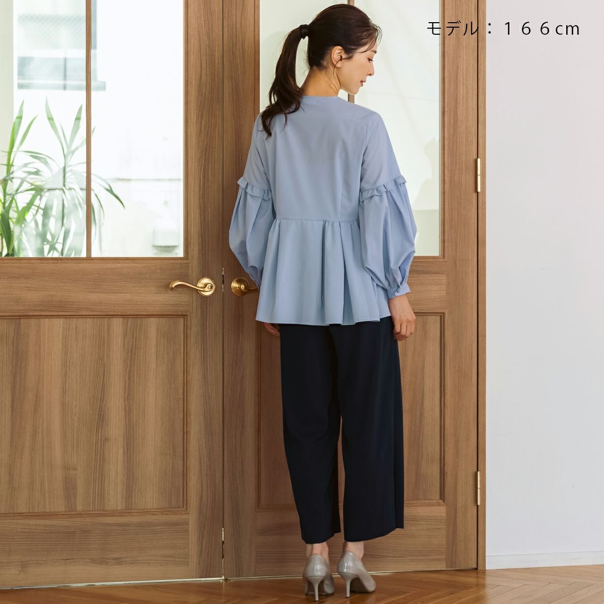 ◆美品◆sono◆パフィースリーブリンクルブラウス◆黒◆フォーマルにも◆S J.BRADLEY PUFF SLEEVE SH for THE TOKYO(0 BLACK): MADISONBLUE