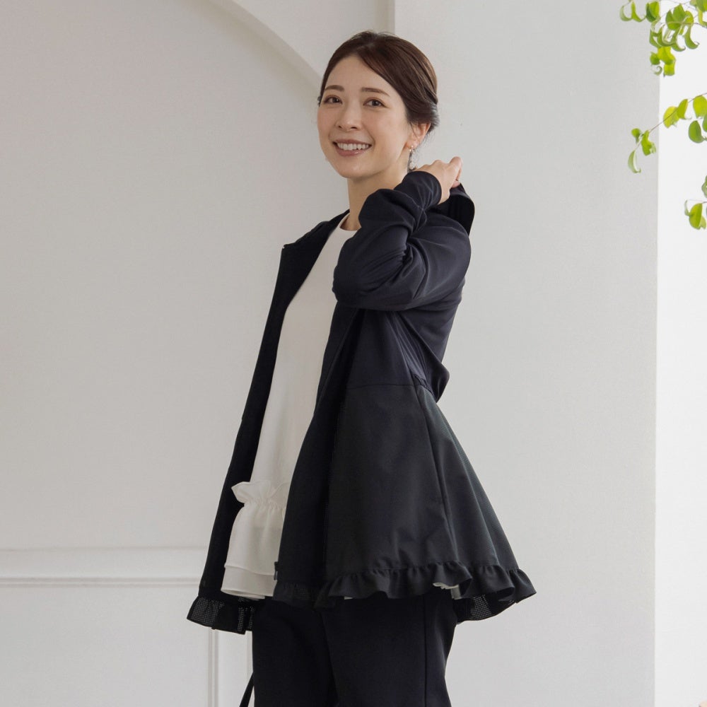 ティアードフレアチュニックフーディ