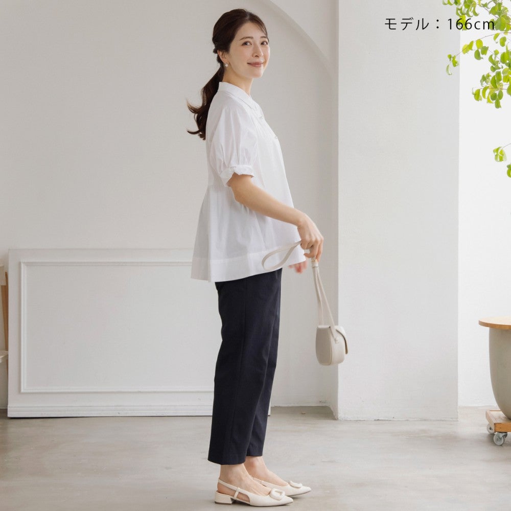 SONO 襟付きブラウス☆VERY ホワイト☆ 新品未使用 Sono（ソーノ） ブラウス シャツ ご自宅でお洗濯可能/日本製撥水