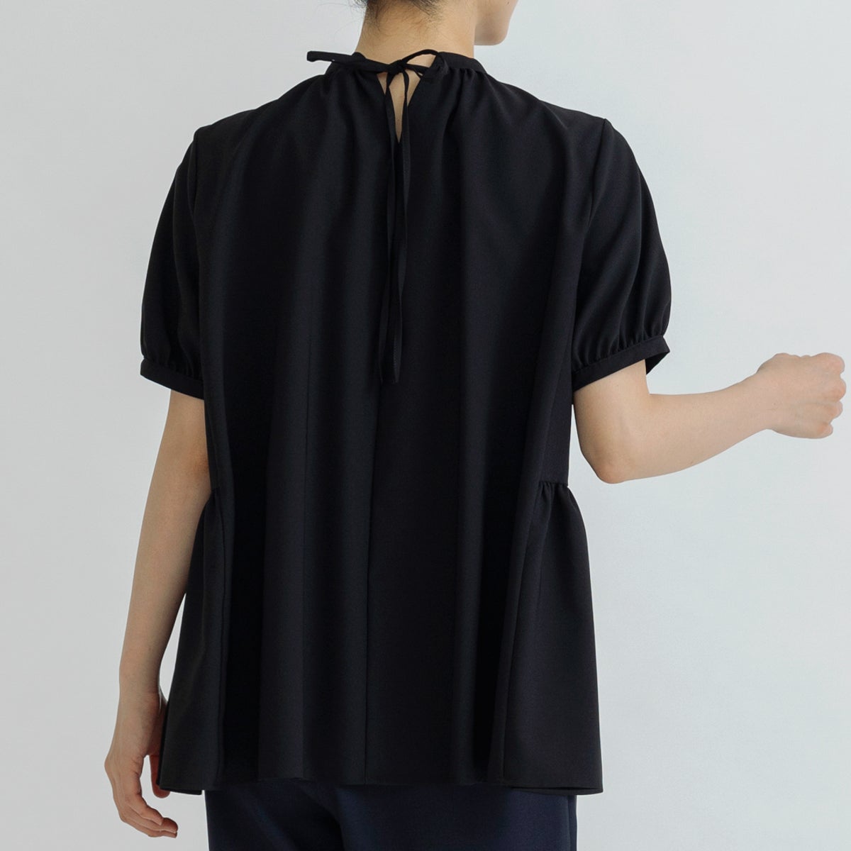 SONO ソーノ　ブラック　手洗い可　ミニペプラムチュニックブラウス Sono（ソーノ） ブラウス SONO NAVY Harmony DOT JQ ハーモニー
