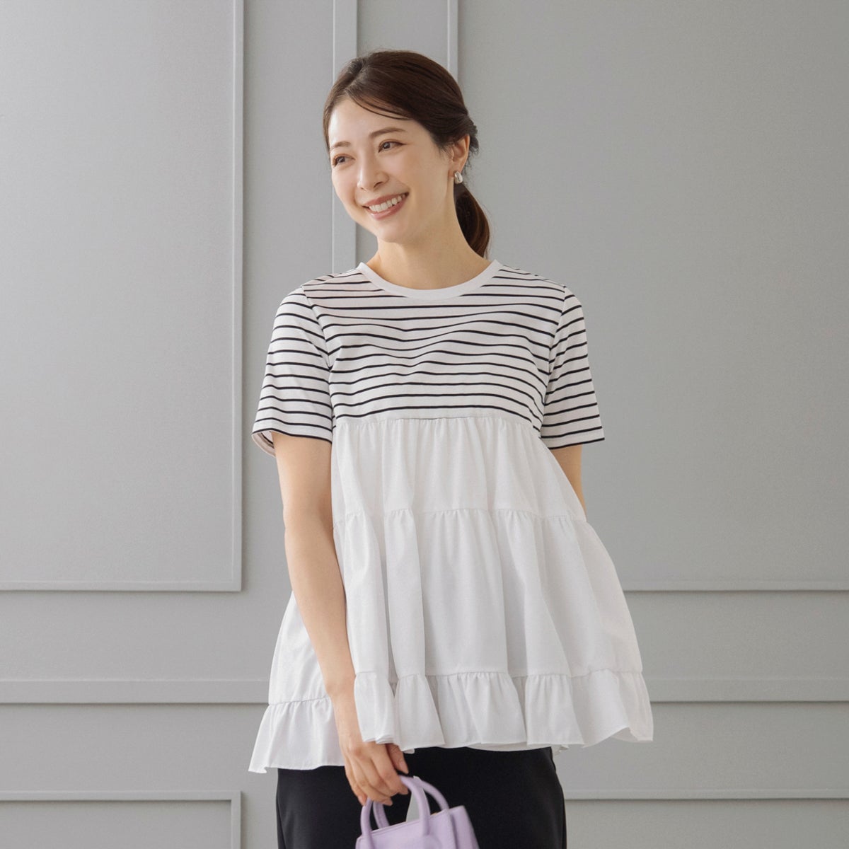 SONO】エッセンシャルコットン ティアードフレアTee【20260605