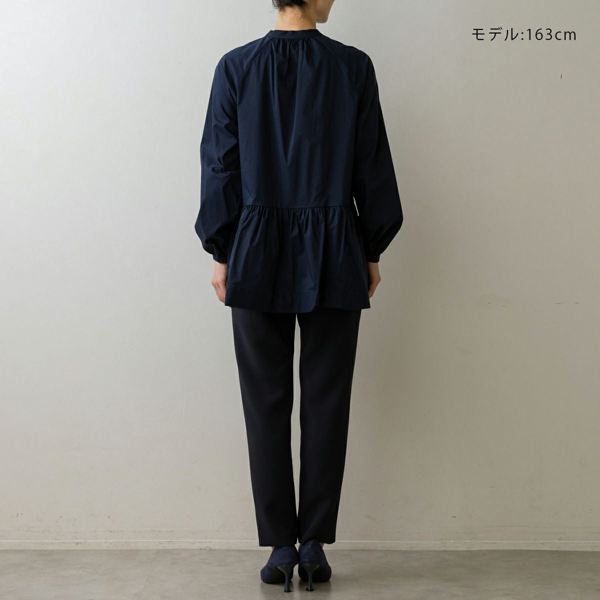 sono日本製 sononavy ブラック パラレルタックブラウス SONO/ソーノ】【DRY POPLIN】-パラレルタックブラウス（シャツ