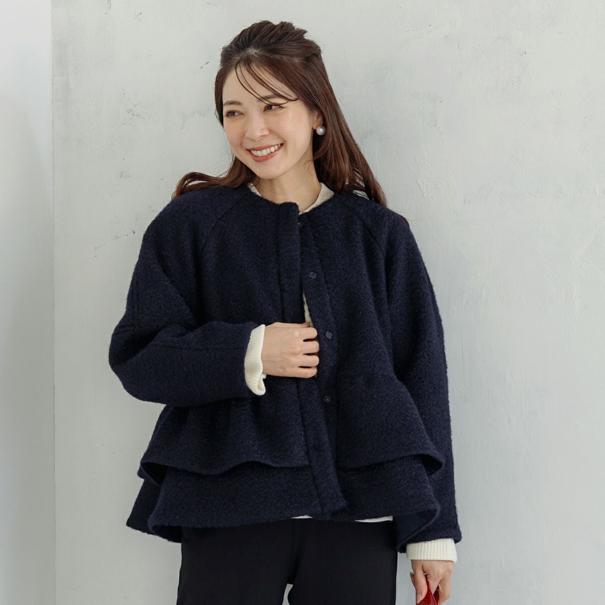 SONO】サークルフレア ドットニットカーディガン【20251205