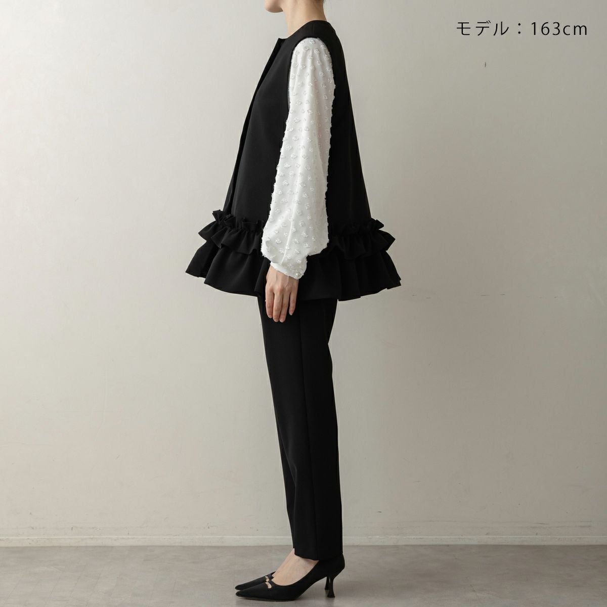 SONO NAVY】 フローラルフリルチュニックジレ【20260225】 | Spendard.com