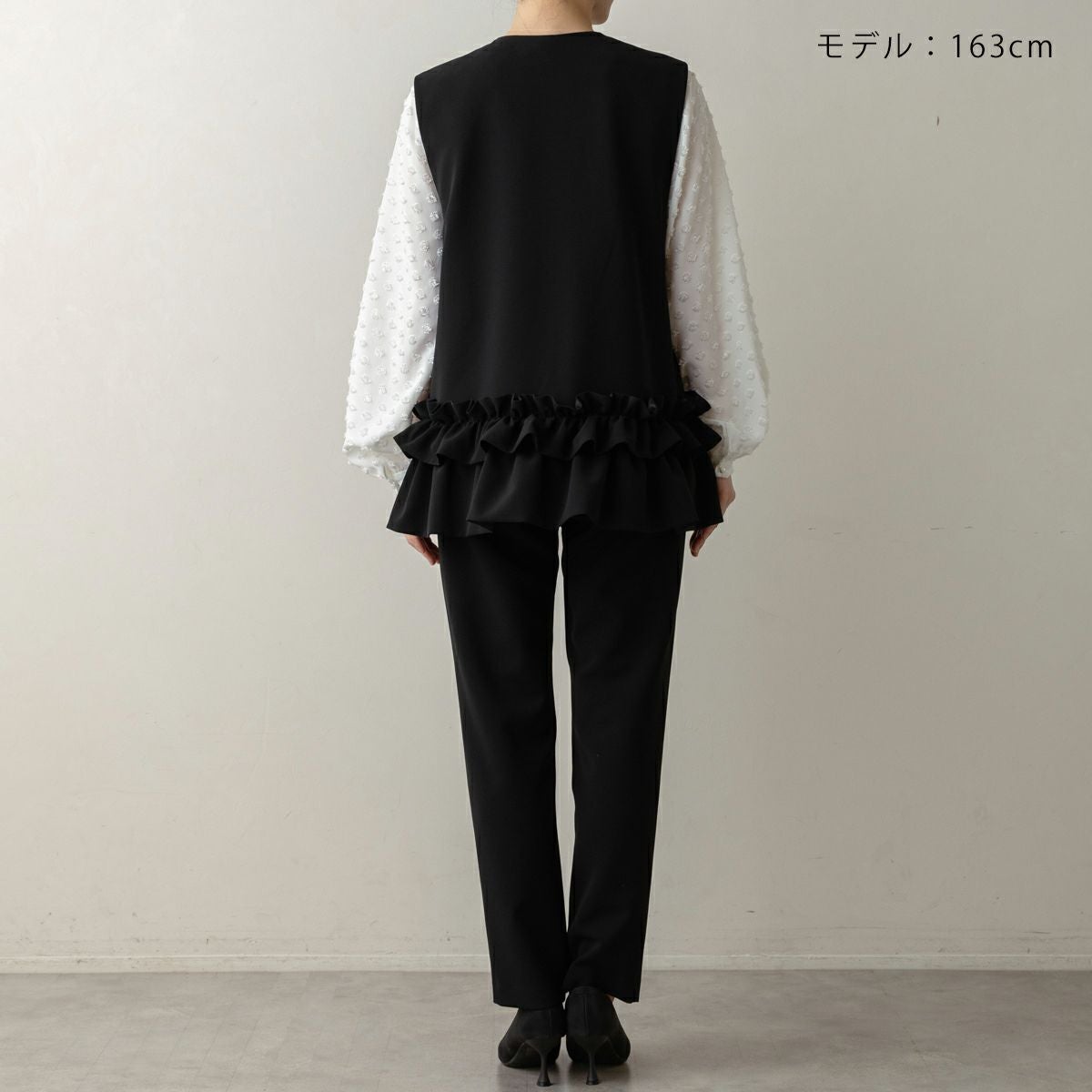 SONO NAVY】 フローラルフリルチュニックジレ【20260225】 | Spendard.com