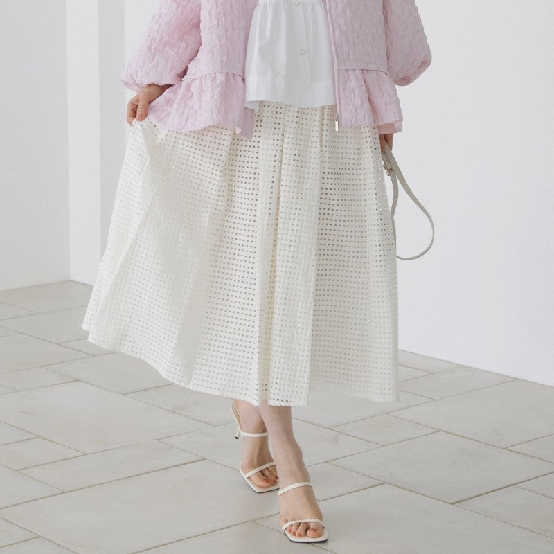 MORE SALE】【返品不可】【SONO】ラッセルレースフレアスカート