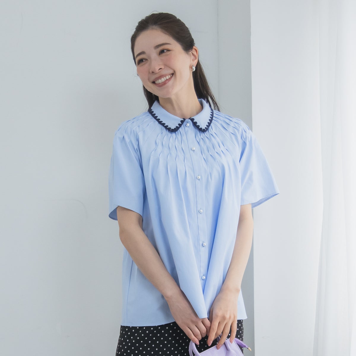 完売品　sono ピンク　レディスモックブラウス Sono - 完売品 sono ピンク レディスモックブラウスの通販 by イ
