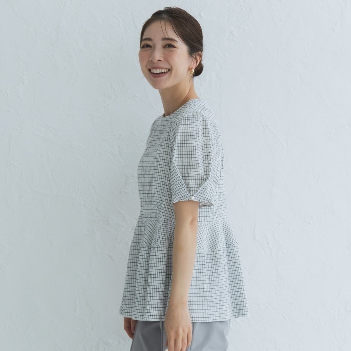 SONO】グリッドチェック ポタリーブラウス【20260612】 | Spendard.com